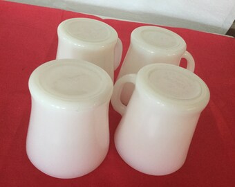 Anchor Hocking fire king white coffee mugs