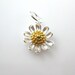 Sterling Silver Charms- Sunflower Charm, Vermeil Charms-Sterling Silver Sunflower Charm- Two Tone Charm-Flower Pendant-(1 pc )-SKU: 201224