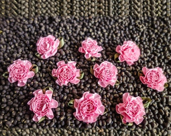 Small Pink Chrysanthemum Ribbon Blossoms
