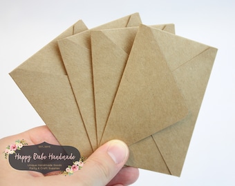 Kraft Envelopes, Mini Envelopes, Kraft Paper Envelopes, 3.5"x2.25" Gift Card Holder, 12 Envelopes, Kraft Mini Envelope, Gift Card Envelope