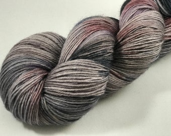 Hand Dyed Sock Yarn, Superwash Wool & Nylon, 437 Yards, 100g "Smudge"
