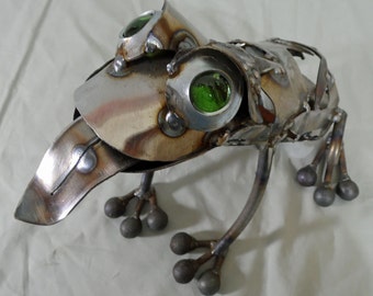 Scrapog - steel frog sculpture