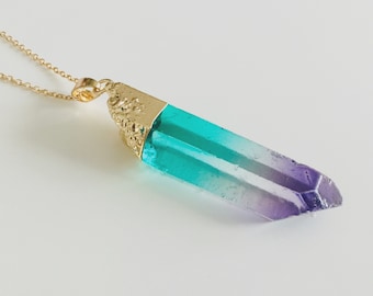 Raw crystal jewelry | Etsy