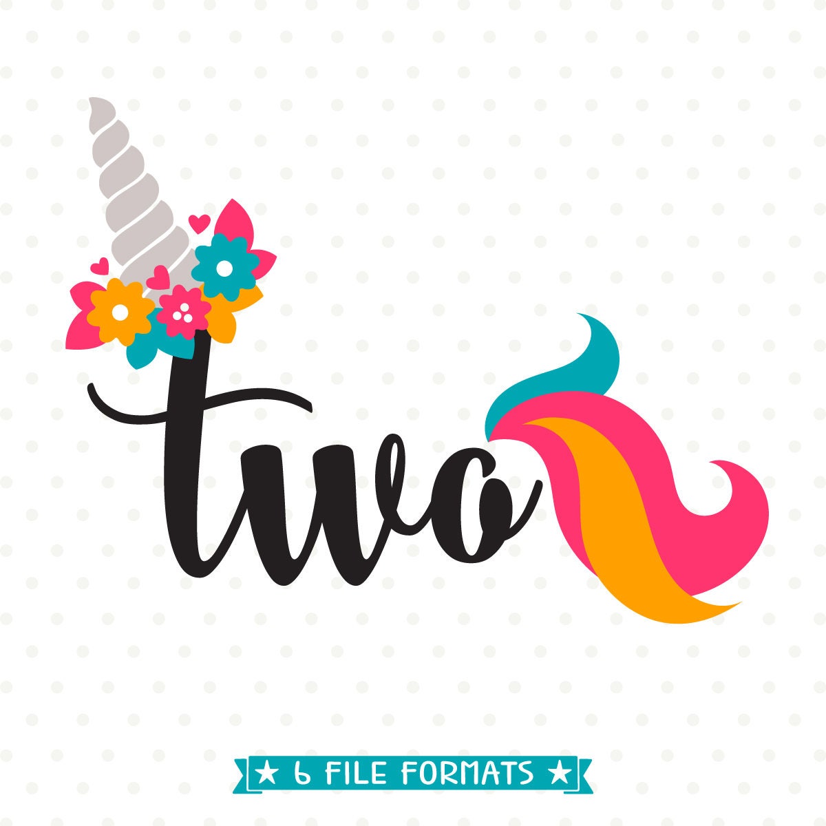 Download 2nd Birthday SVG Unicorn Birthday SVG Two Years Old cut