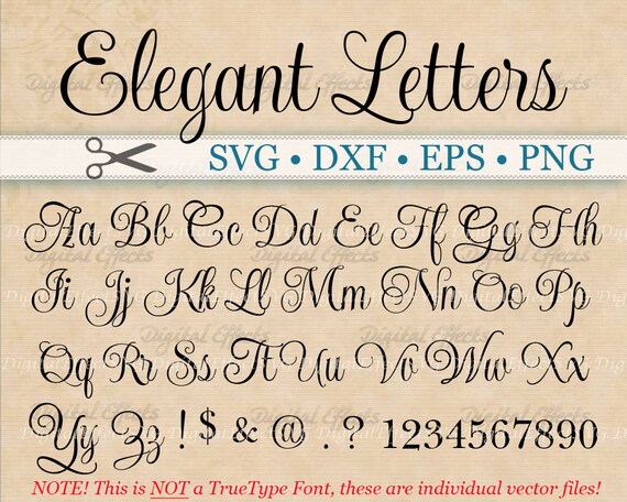 Download ELEGANT Script Font Monogram Svg Dxf Eps Png Digital