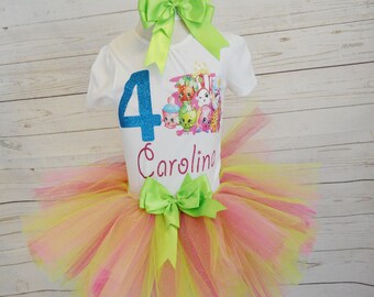 Shopkins Outfit,FREE SHIPPING,Shopkins tutu set,colorful birthday,Shopkins birthday,birthday girl outfit,birthday outfit