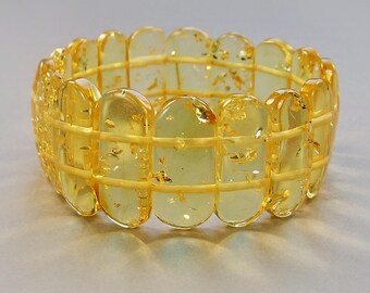 Genuine Baltic amber stretch bracelet .