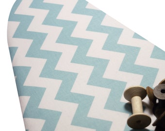 PADDED Ironing Board Cover Designer ironing board cover custom ironing board cover Turquoise and White Chevron select the size