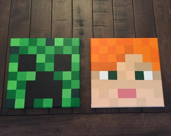 Minecraft Inspired Wall Decor Set of 2