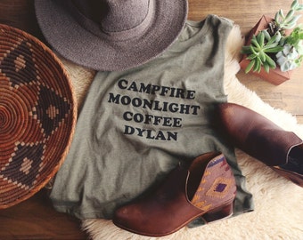 Campfire Moonlight Coffee Dylan Racerback Tank - Womens