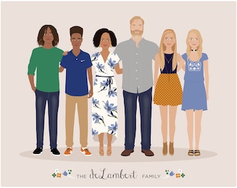 Custom Portrait, Family portrait, family gift