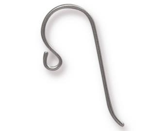 TierraCast Niobium Earwires with Front Loop, 20 Gauge, 9x21mm, Wholesale Earring Findings, USA Seller, Authorized TierraCast Dealer (T281)