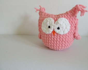 Small pink plush owl / pillow