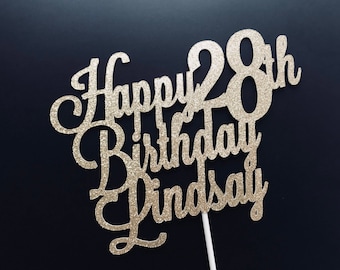 Personalized Birthday Cake Topper, Birthday Cake Topper, Custom Birthday Decorations, Name Birthday Cake Topper, Custom Birthday Cake Topper