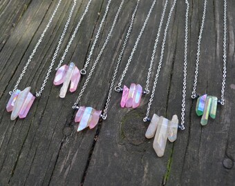 Aura Quartz Points Necklace