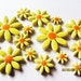 15 mosaic yellow daisy flowers handmade ceramic shape tiles