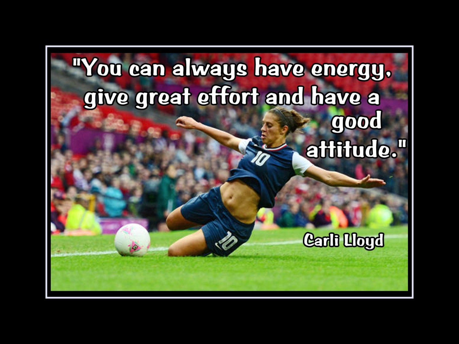 Inspirational Soccer Motivation Quote Poster Photo Wall Art