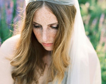 Golden bridal crown, wreath, hair accessory with mix of beautiful beads