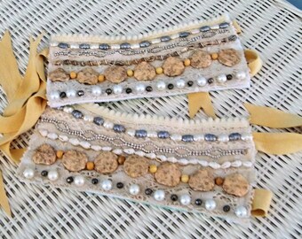 Ibiza boho ankle cuffs, beach wedding, free people, beaded shell ankle wrap, hippie cowgirl bracelet, boho bride accessory tropical tribal