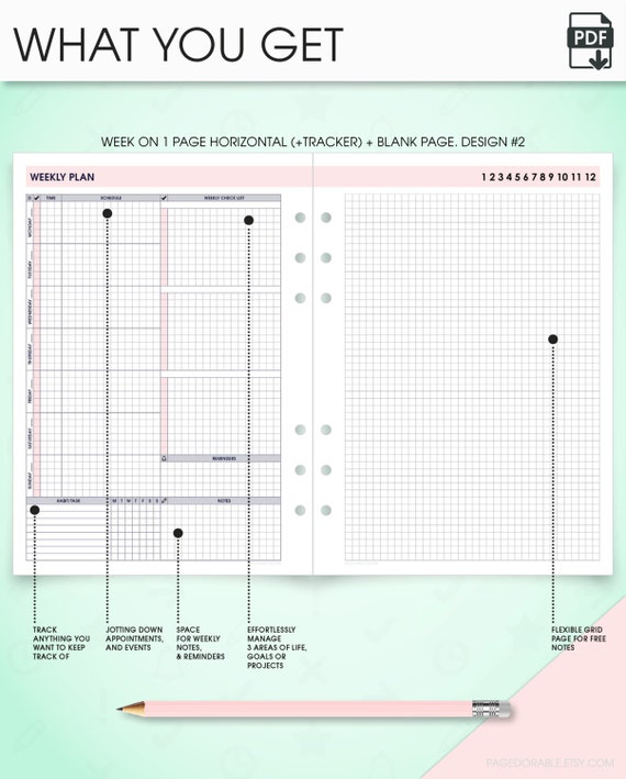 two page weekly planner template