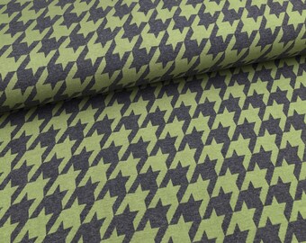 Hamburger Liebe big Houndstooth Olivia Green grey jacquard jersey biofabric Organic cotton Gots Albstoffe made in Germany