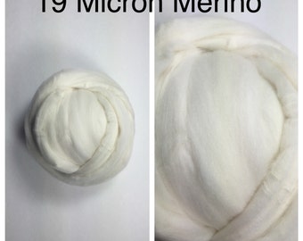 19 Micron Merino Top Undyed / Superfine Merino Roving Felting / Ecru Spinning Fiber / 5lbs