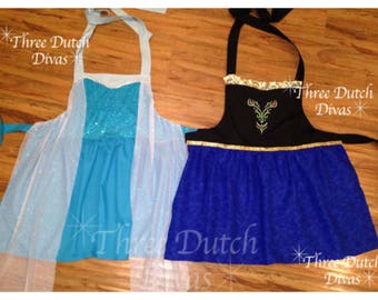 Anna and Elsa custom apron order