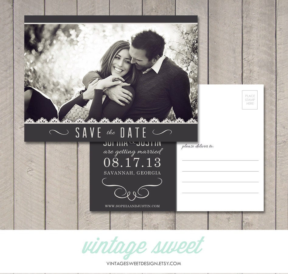 Save the Date Postcard Printable by Vintage Sweet