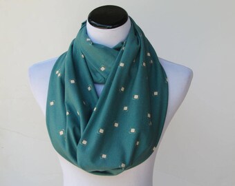 Turquoise scarf teal scarf infinity scarf soft jersey knit scarf circle scarf loop scarf birthday gift for woman and teen girl