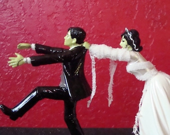 Frankenstein & Bride Wedding Cake Topper ~ Ready to Ship