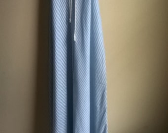 Baby blue and white stripe maxi dress 1970s