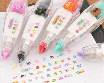 Kawaii Animals Press Type Decorative Correction Tape 4mm*6m , School Office Supply Stationery Kids Student Gift