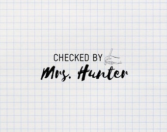 Custom Teacher Stamp, Classroom Stamp, School Stamps, Teacher Gift Stamp, Back to School, Name Stamp - CN729
