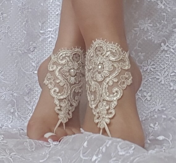 Wedding shoe Champagne gothic barefoot sandals wedding prom party steampunk bangle beach anklets bangles bridal bride bridesmaid gift