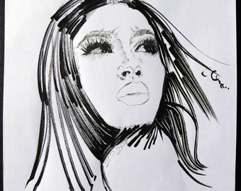 Promotion - buy one get one half price! Free shopping! Another - drawing. Ink/acrylic/pencil on paper. A4