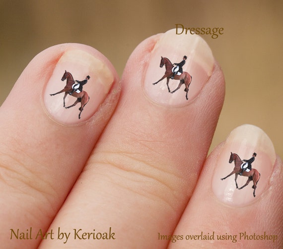 Rider On Dressage Horse Nail Art Stickers Horse Nail Art - Rider On Dressage Horse Nail Art Stickers Horse Nail Art
