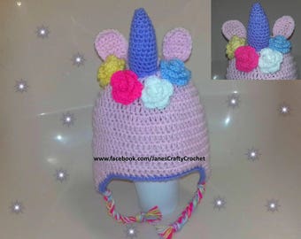 Crochet Unicorn Hat - Unicorn Photography Prop, Fantasy, (Baby,Toddler,Child,Teenager or Adult)