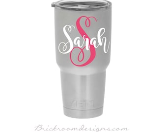 Yeti Monogram Decal, Yeti Decal, Yeti Sticker, Yeti Monogram Sticker, Yeti Cup Monogram, Monogram Decal for Yeti Yeti Rambler Monogram Decal