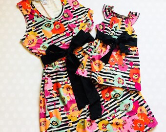 Mommy and Me Dresses - Mommy and Me Set - Mommy and Me Outfits - Mother Daughter Matching Dresses - Mothers Day - Mothers Day Gift - Stripes