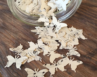 Vintage Sheet Music Butterfly Confetti