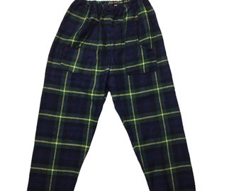 Vintage 1960s 60s mod tartan unisex trousers age 7 deadstock unused