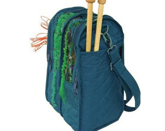 Yazzii Knitting Carry Tote - Aqua
