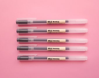 Muji 0.5mm Black Gel Ink Pen - Bullet Journal Pens - Journalling Stationery - Planner Accessories - 0.5 Jelly Ink