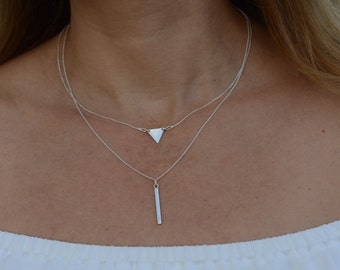 Dainty triangle necklace - Sterling Silver Triangle necklace - Geometric necklace - Minimalist Triangle necklace - Layering necklace