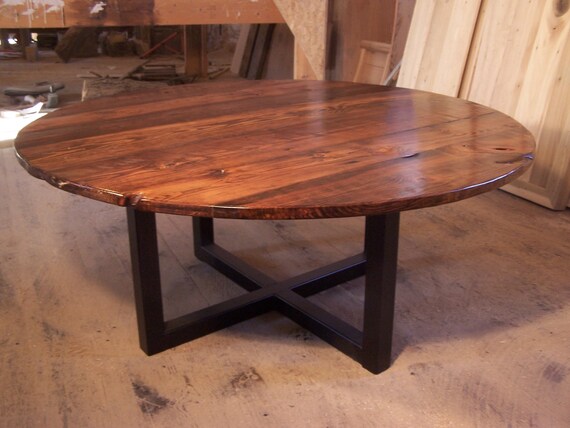Free Shipping Round Coffee Table With Industrial Metal