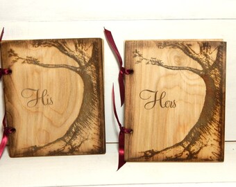 Vow Books, Booklet, Vow Books Personalized, His and Hers, Vow Book Set, Wood, Wedding Vow Books, Custom Made, Rustic Weddings