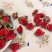 Satin Red Rosettes, Miniature Roses, Red Rosettes, Satin Rosettes, Red Silk Flowers