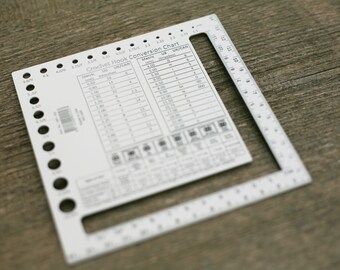 Chiaogoo Needles and swatch gauge Double sided US - metric Swatch/Needle gauge for knitting needles and crocheting hooks