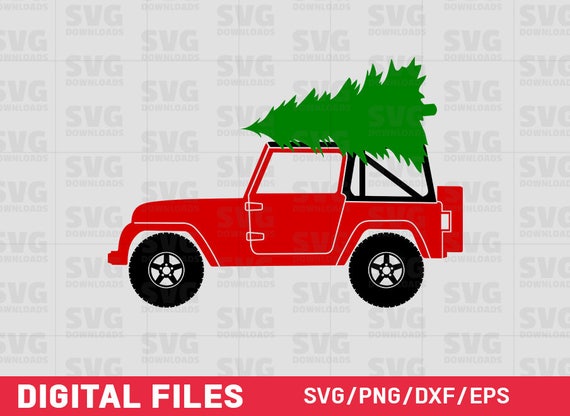 Download Jeep with Christmas Tree SVG Christmas Truck SVG Christmas