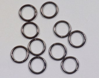 8mm Closed Jump Rings - Gunmetal - Choose Your Quantity